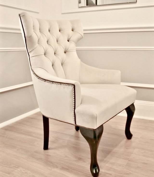 wing chair, arm chair, lounge chair, chesterfield, tufted, diamond