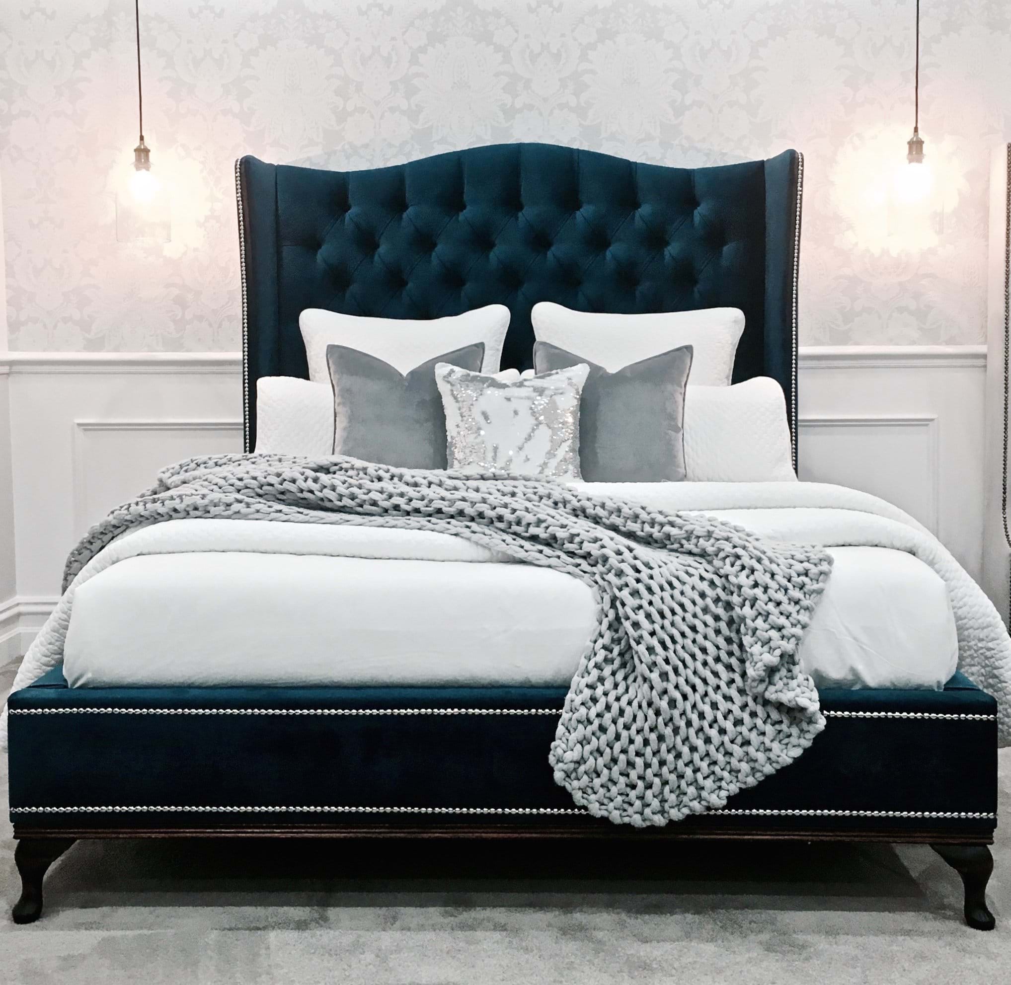 wing bed head, wing bedhead, upholstered beds, upholstered bedheads