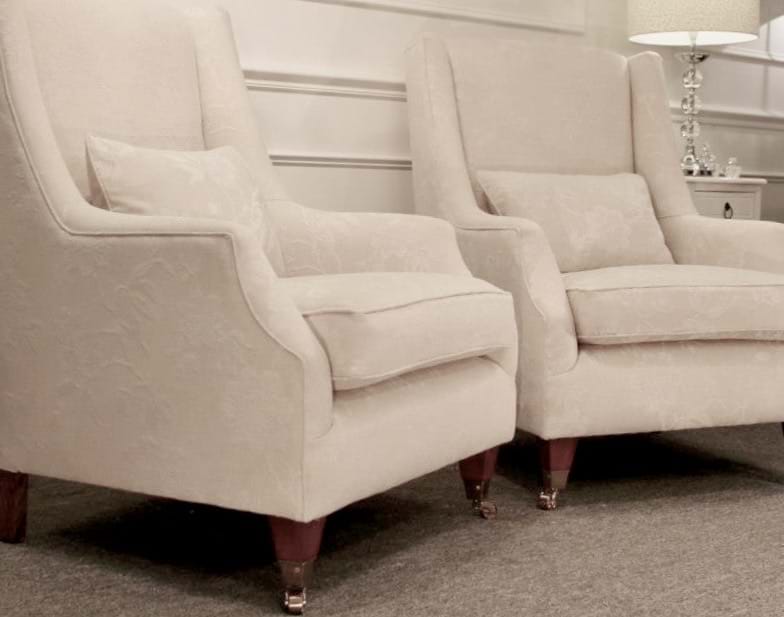 wing chair, arm chair, lounge chair, chesterfield, tufted, diamond buttoning, custom made