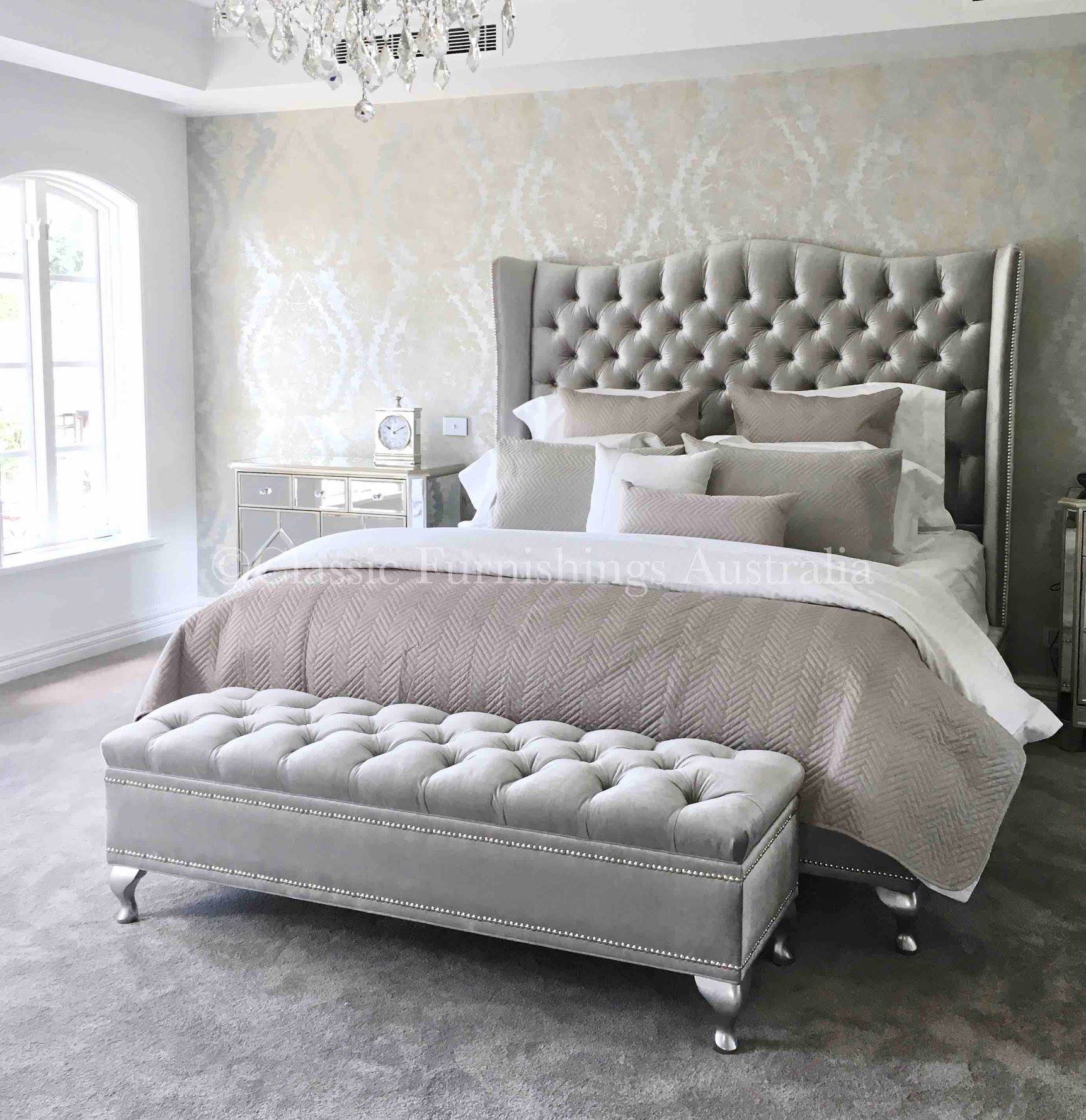 wing bed head, wing bedhead, upholstered beds, upholstered bedheads