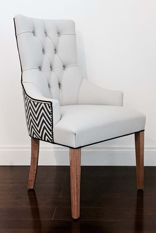 dining chair, arm chair, lounge chair, chesterfield, tufted, diamond buttoning, custom made, upholstery, chair, australia, melbourne, sydney, perth, adelaide, brisbane