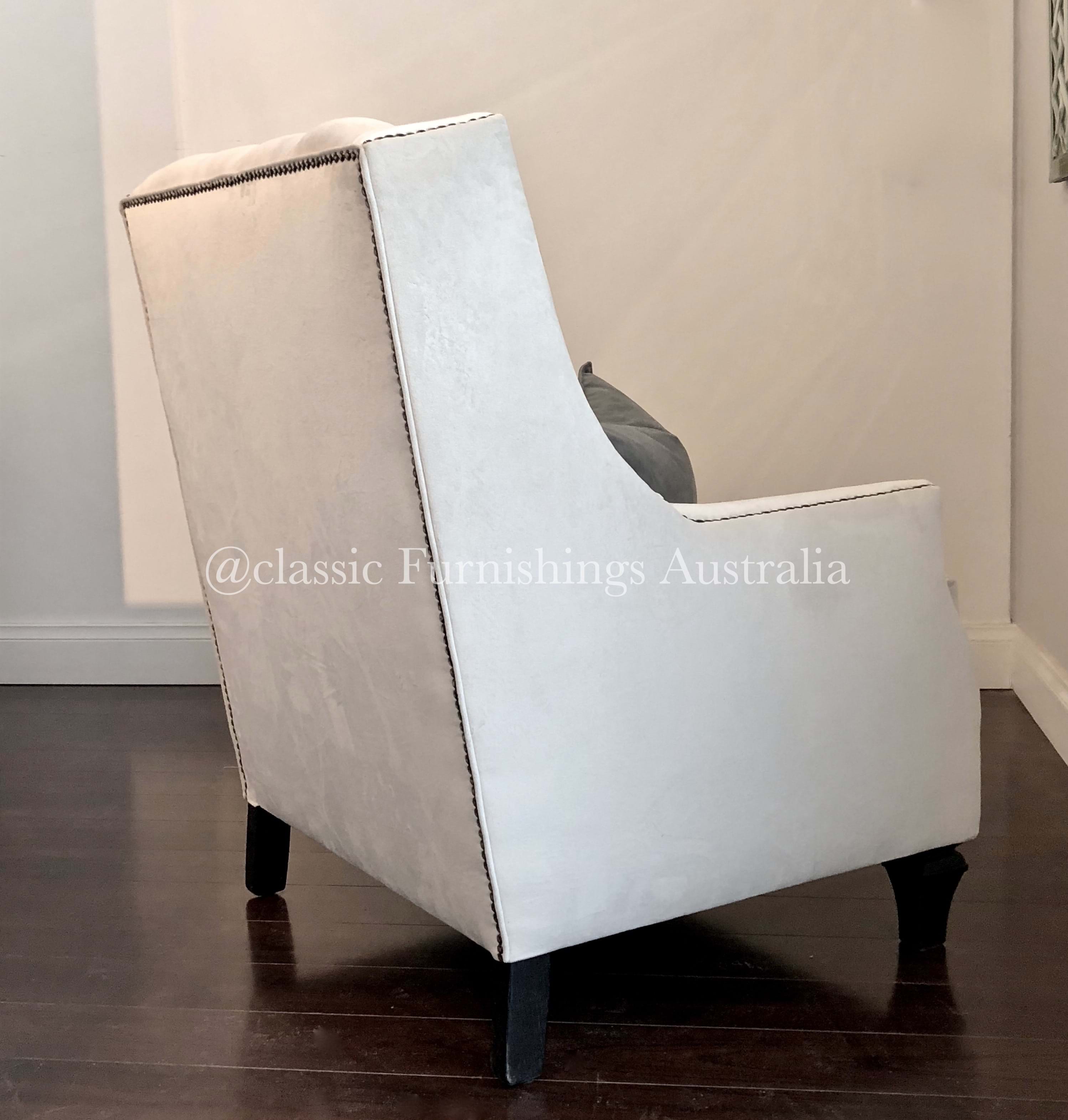 wing chair, arm chair, lounge chair, chesterfield, tufted, diamond