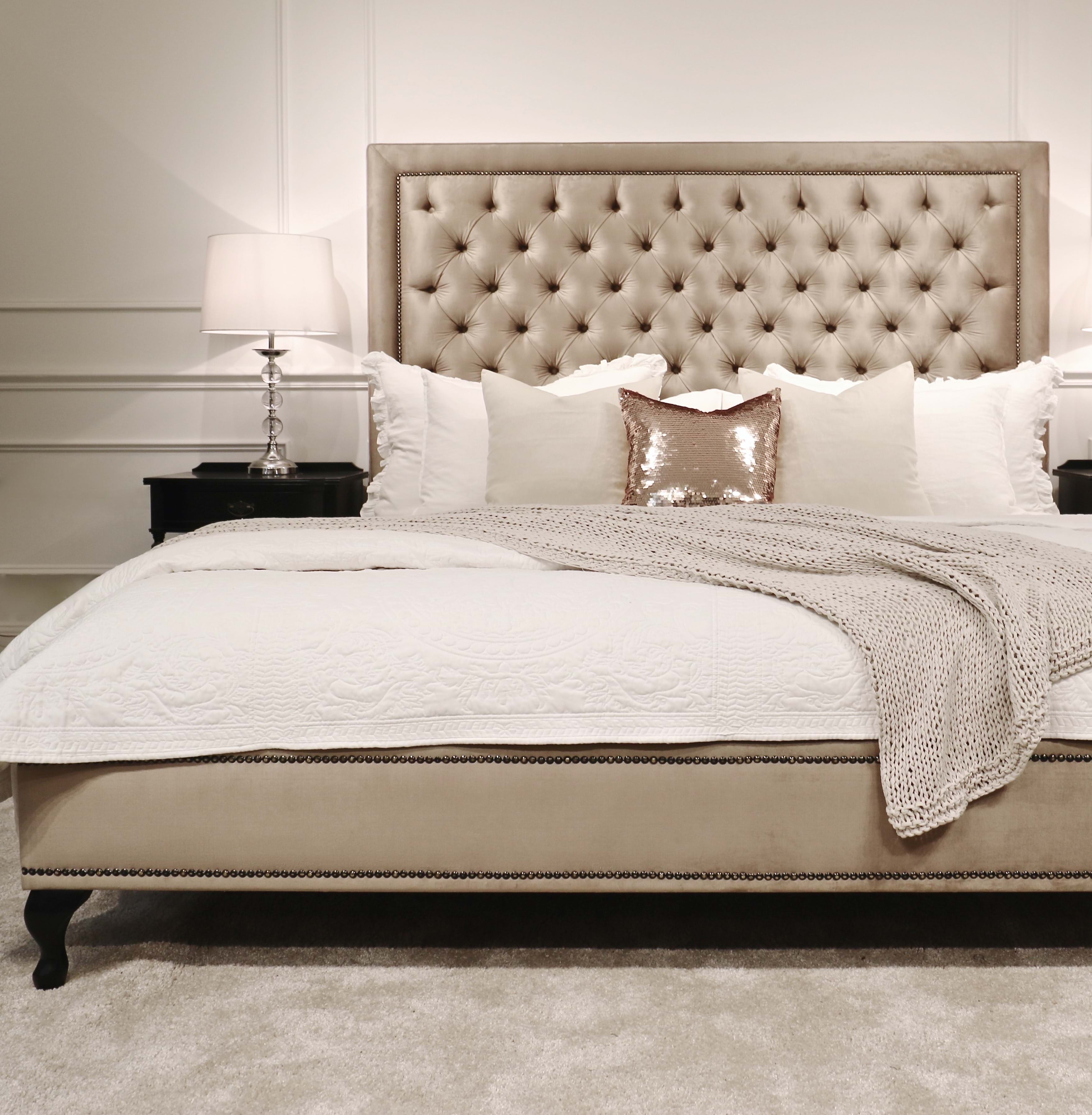 upholstered beds, upholstered bedheads,bedheads, headboards, buttoned bed, buttoned bedhead