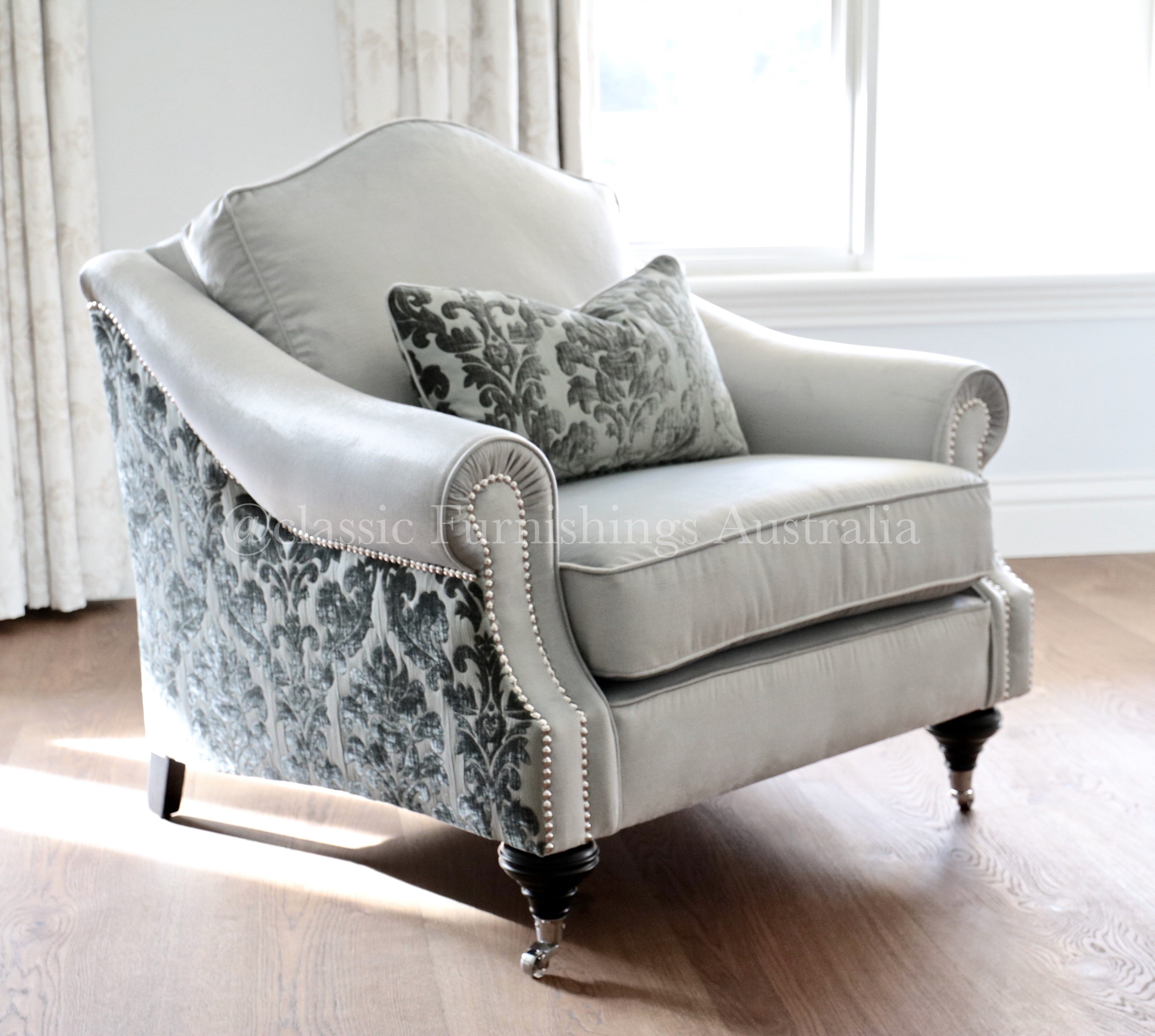 wing chair, arm chair, lounge chair, chesterfield, tufted, diamond