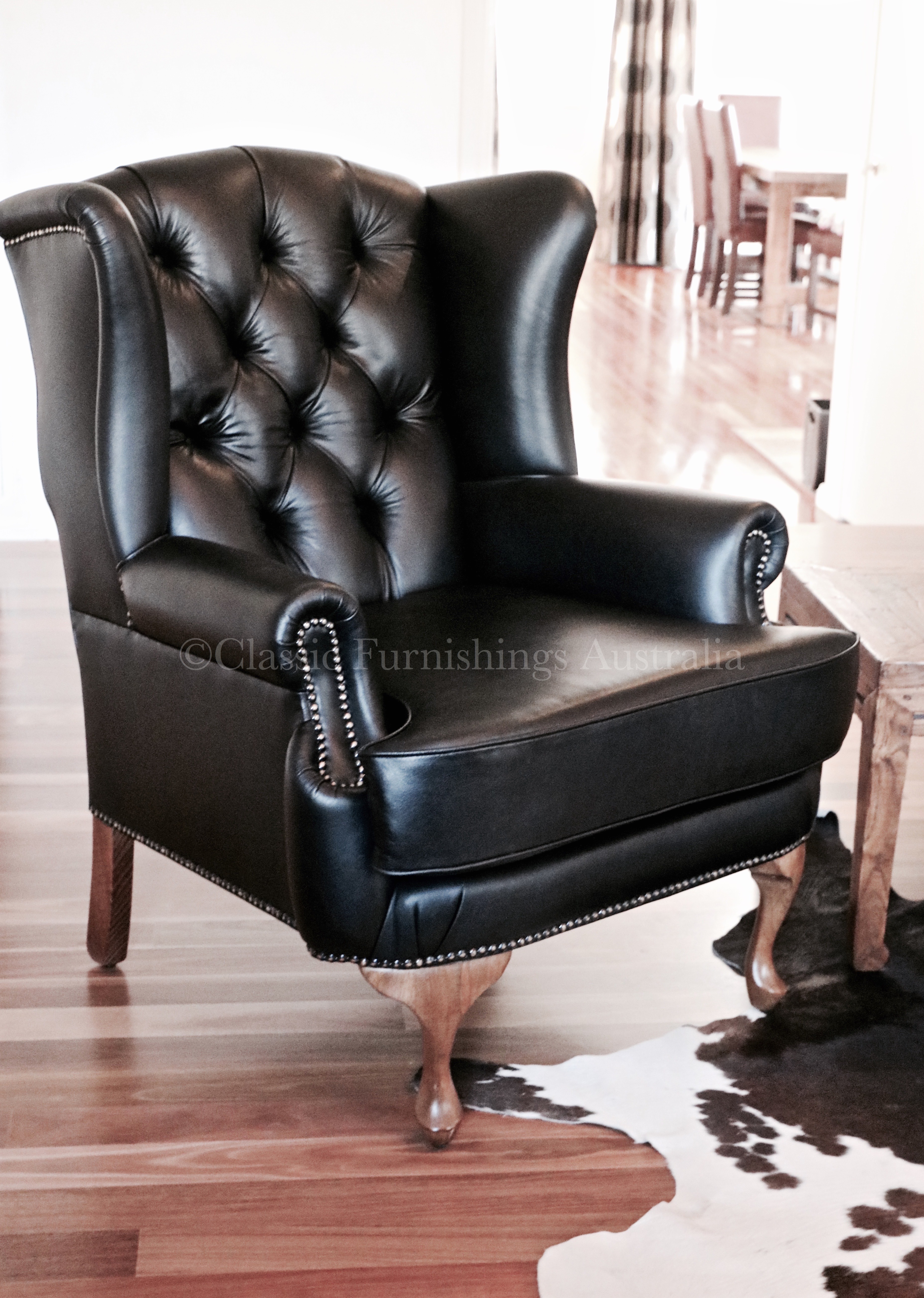 wing chair, arm chair, lounge chair, chesterfield, tufted, diamond